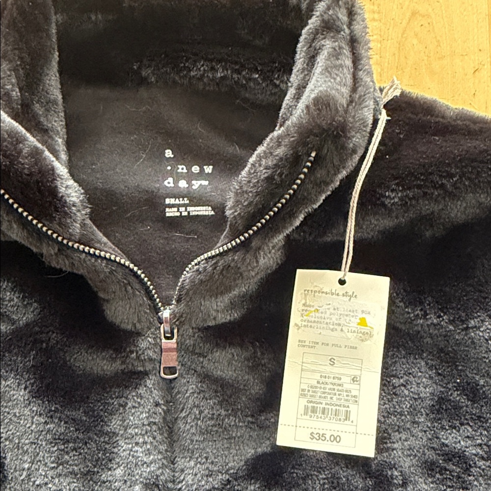 A New Day plush Charcoal Fleece Half-Zip